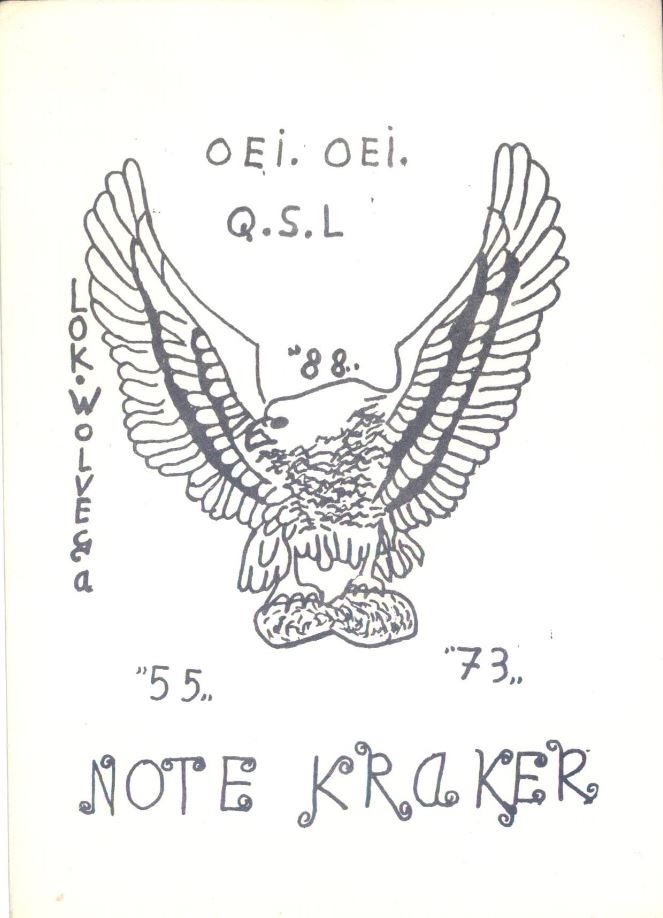 De Notekraker (1e QSL kaart)